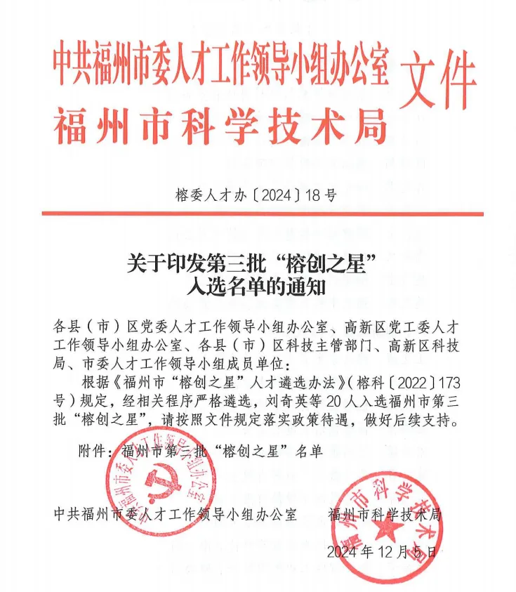 市级名单公布！连江3人入选！